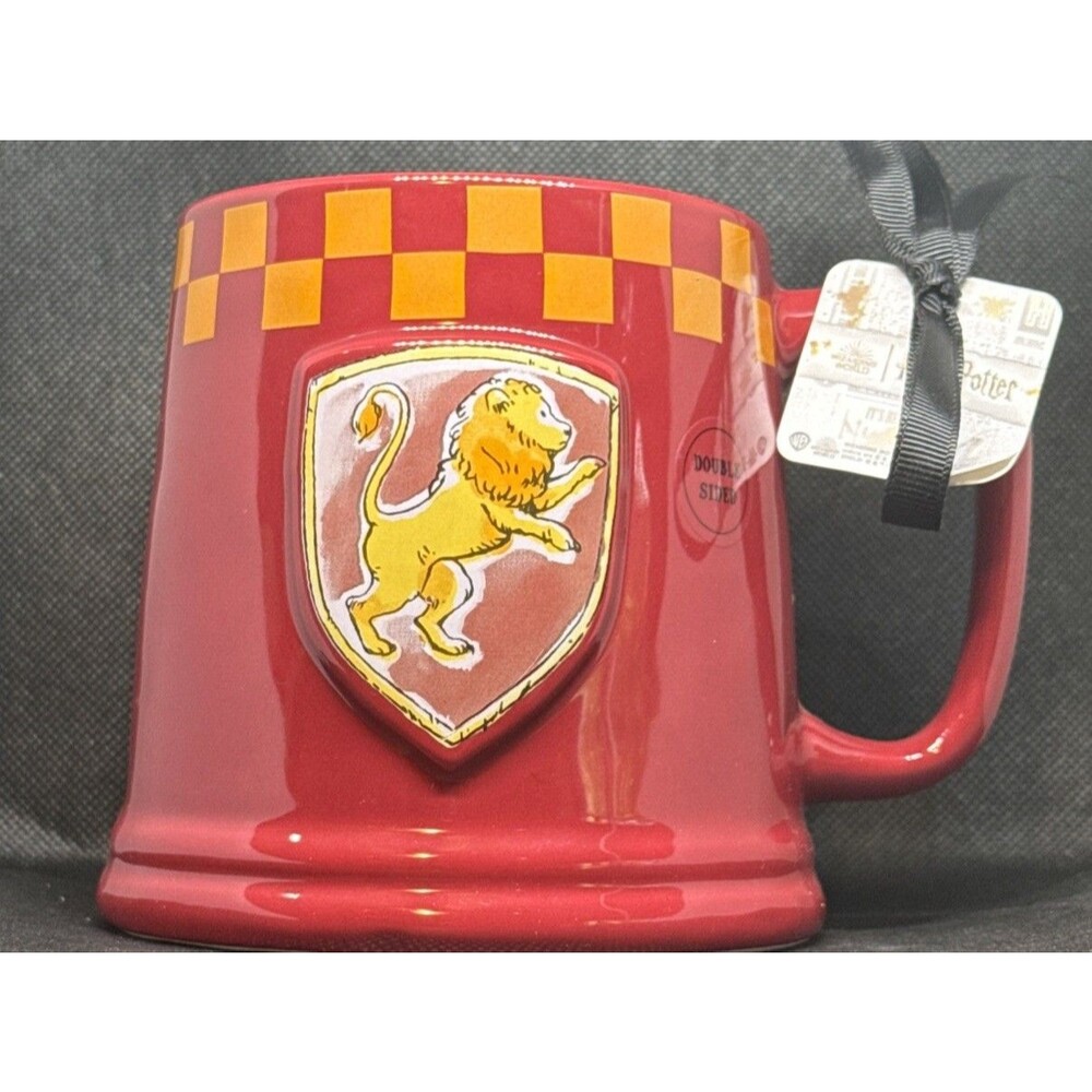 NEW Rae Dunn Harry Potter Wizarding World Red DOUBLE SIDED GRYFFINDOR Mug
